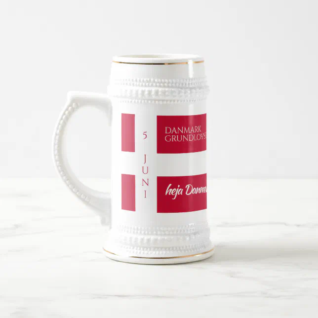 Danmark Grundlovsdag Danish National Day Flag Beer Stein