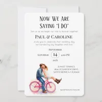 Modern Casual Romantic Couple Wedding Illustration Invitation