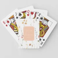 Sweet Wildflower Pattern Wedding Peach ID1023 Poker Cards