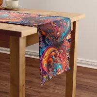 Vibrant Abstract Design Short Table Runner