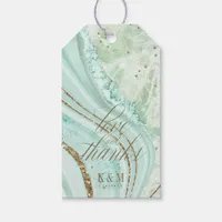 Abstract Agate Wedding Thanks Mint ID827 Gift Tags