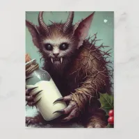 Christmas Horror Krampus Kitty Fairy Spooky Postcard