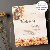 Thanksgiving organge flower budget invitation