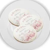 Baby Shower pink bow florals baby in bloom Sugar Cookie