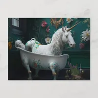 A Strange Sight in The Bathroom Unicorn Postcard