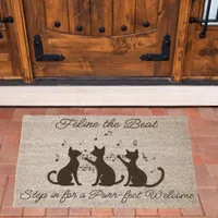 Feline the Beat – Musical Cats Coir Welcome Mat