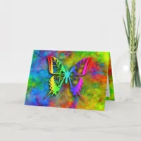 [Atomic Tie-Dye] Rainbow Colors Butterfly Card