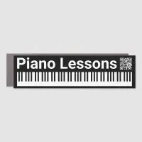 Piano Keyboard Music Keys Custom Text QR Code Car Magnet