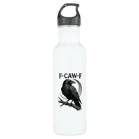 Funny F-Caw-F Crow Retro Graphic Stainless Steel Water Bottle