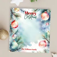 Festive Watercolor Winter Wonderland Christmas Notepad