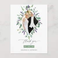 Eucalyptus and Lavender Woodland Forest Thank You Postcard