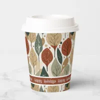 Earth Tones Christmas Pattern#5 ID1009 Paper Cups