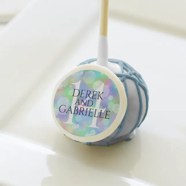 Elegant 14th Opal Wedding Anniversary Celebration Cake Pops