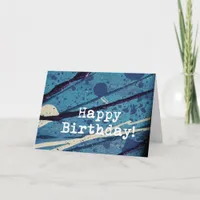 Happy Birthday Abstract Painting Card