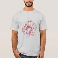 Unicorn in Pink and Orange T-Shirt