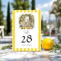 "La Dolce Vita" Lemon Grove Italian Wedding Table Number