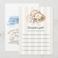 Chic Beach Club Summer Birthday Party Advice Card