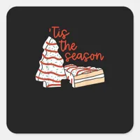 Funny Tis The Season Design Christmas Tree Square Sticker