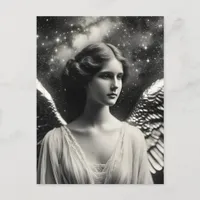 Angel Stars Black and White Postcard