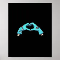 Zombie Hands Heart Halloween Spooky Poster