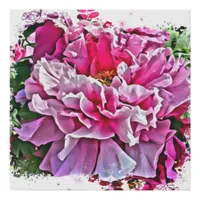 *~* Pink Peony Art Painting Artistic AR1 Faux Canvas Print