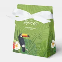 Watercolor Tropical w/Toucan Wedding Green ID577 Favor Boxes