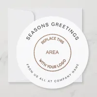 Your Logo Simple Corporate Christmas Circular Holiday Card