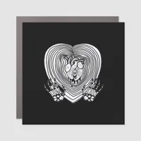 Crying Heart Classic - Skeleton Hands Heart Car Magnet