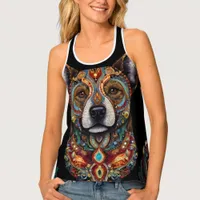 Bohemian Mosaic Majesty: The Painted Dog Tank Top