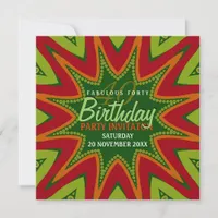 Tropical Energy Burst Fabulous 40 Birthday Party I Invitation