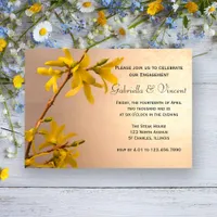 Yellow Spring Forsythia Flowers Engagement Party Invitation