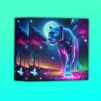 Moon and Panther Holographic Neon Colorful | 3 Ring Binder