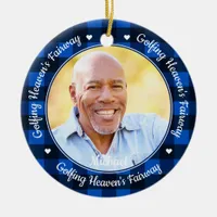 Golfing Heaven's Fairway Photo Golf Memorial  Ceramic Ornament