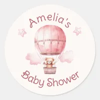 Sweet Little Girl on the Way Baby Shower Classic Round Sticker