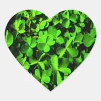 Clovers of Luck on St. Patrick's Day Heart Sticker