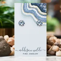 Blue Agate Geode Chic Earring Display Card