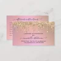 Eyelash Extension Aftercare Instruction Glitter  B Business Card