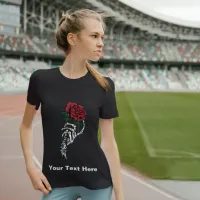 Red Rose in Skeleton Hand T-Shirt