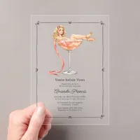 Veuve Before Vows Champagne Cocktail Bridal Shower Acrylic Invitations