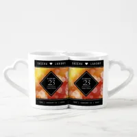 Elegant 23rd Imperial Topaz Wedding Anniversary Coffee Mug Set