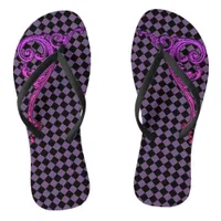 Elegant Goth Purple Swirl Design Flip Flips Flip Flops