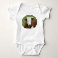 Cow in the Grass Cameo Baby Body Shirt