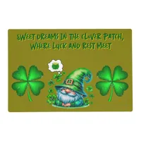 Cute St Patrick's Gnome Sleeping on olive | Placemat