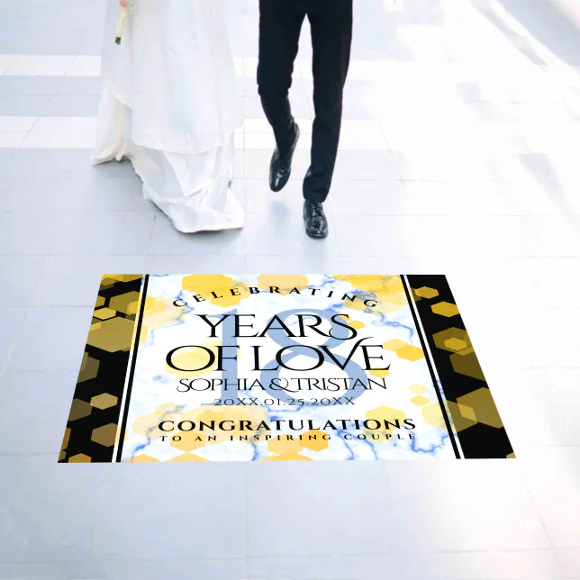 Elegant 18th Porcelain Wedding Anniversary Floor Decals