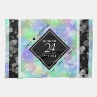 Elegant 24th Opal Wedding Anniversary Celebration Kitchen Towel