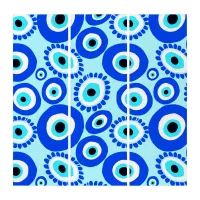 Blue and White Evil Eye Mediterranean Design