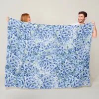 Gorgeous blue hydrangeas - floral pattern  fleece blanket