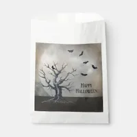 Spooky Halloween Tree with Raven and Bats Favor Bag