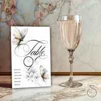 Elegant Butterfly and Dandelion Puff Pastels Ink  Table Number