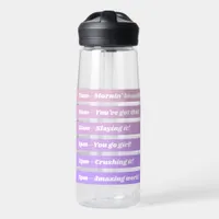 Cute Girly Purple Gradient Daily Hydration Tracker Water Bottle